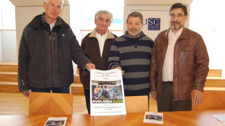 Xabier Fernández, Antón Lamapereira, Manuel Ayán e Xosé Valcárcel, na presentación da obra
