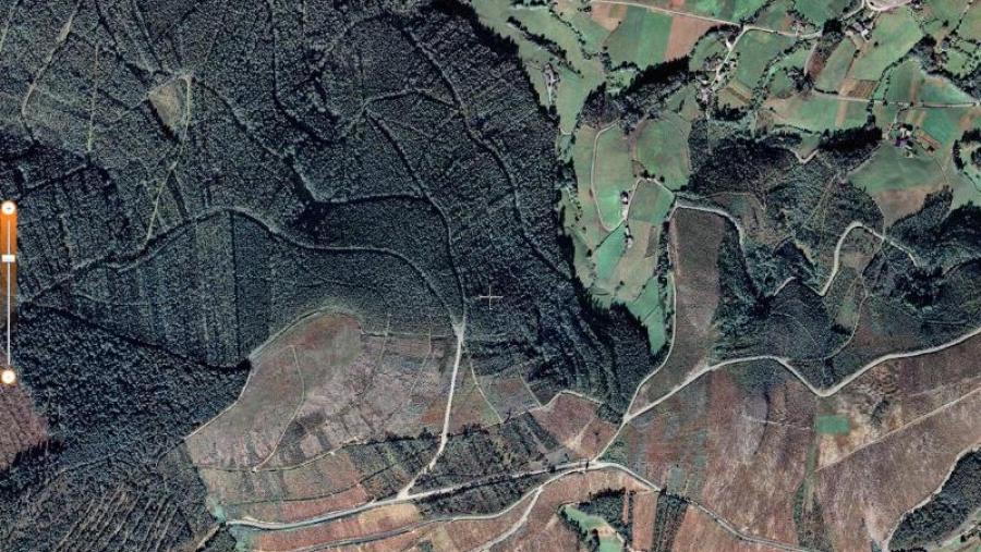 Ortofoto dos usos do solo no norte de Galicia