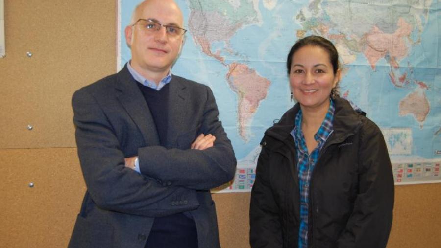 Alberto Rojo Alboreca e Sonia Ivonn Pulido Sierra, na Escola Politécnica