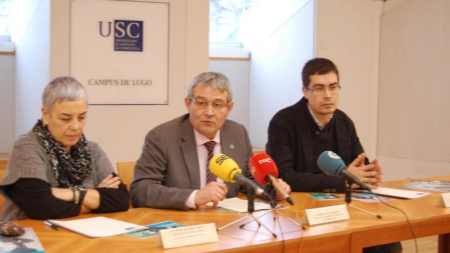 Basadre, García Herradón e Outeiro, na presentación da programación do Lugo Cultural 2014