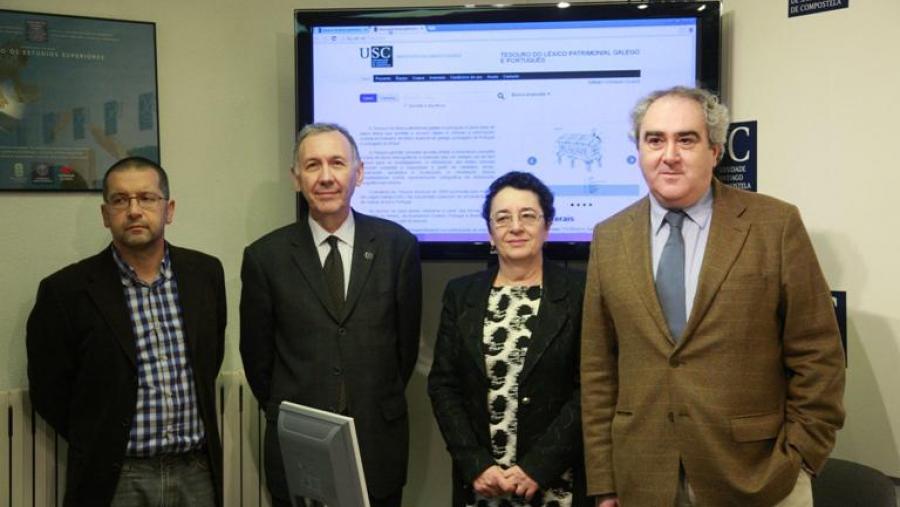 De esquerda a dereita, Xulio Sousa, Francisco González, Rosario Álvarez e Ernesto González. Foto: Servimav-USC