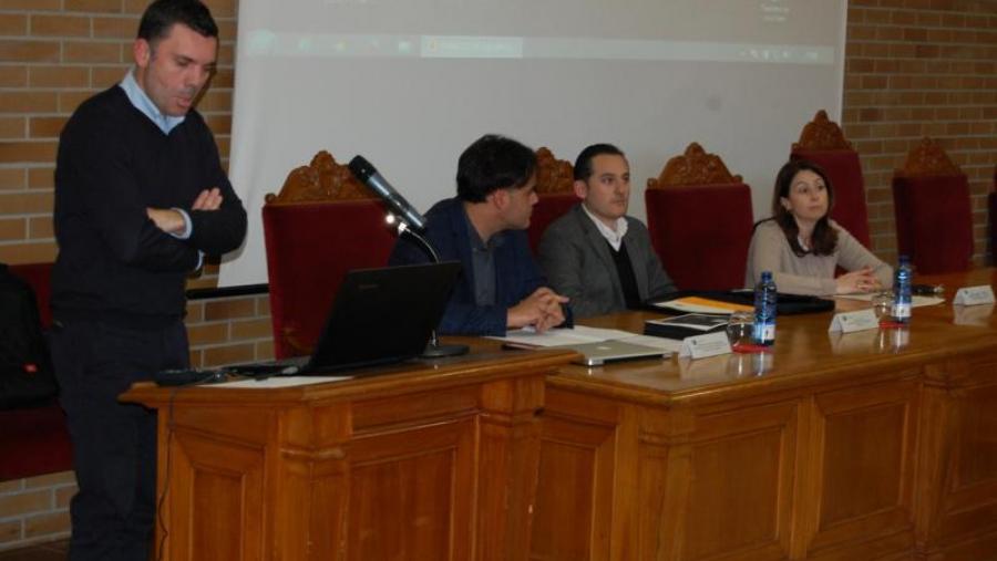 Míguez, Villasante, Neira e Barreiro, na xornada celebrada na Facultade de ADE