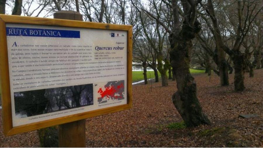 Un dos paneis informativos instalados no percorrido