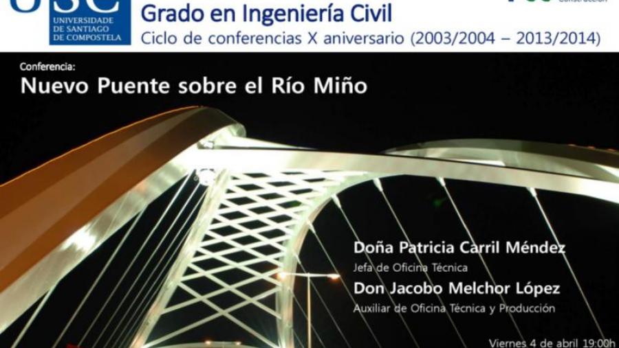 Cartaz anunciador do relatorio sobre a nova ponte do Miño