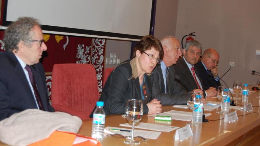 Max Jean Zins, González Rey, Casares, García Herrardón e Rodríguez Colmenero, na Facultade de Humanidades