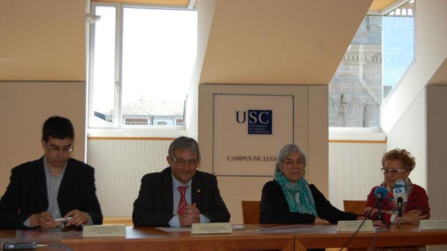 Mario Outeiro, Pedro García Herradón, Carmen Basadre e Inmaculada Cárdenas, na presentación de 'Sons Creativos'