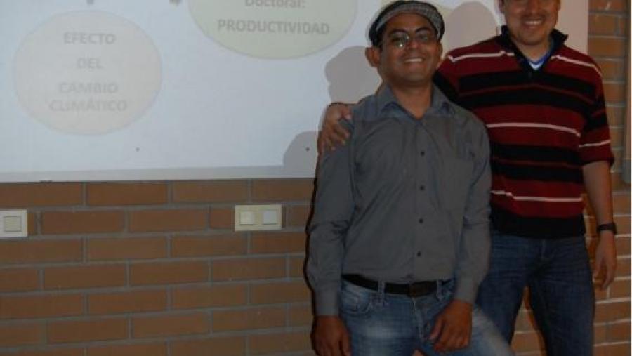 Víctor Ruiz e Alberto Santillán, na Escola Politécnica Superior