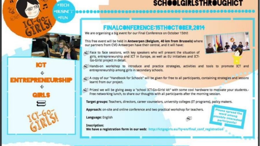 O proxecto europeo ICT-Go-Girls no que participa a USC presenta os seus resultados a vindeira semana en Amberes