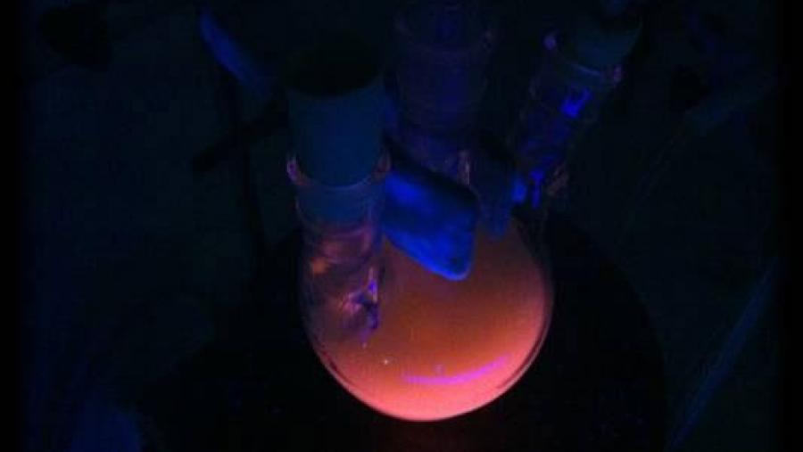 Detalle das nanopartículas fluorescentes