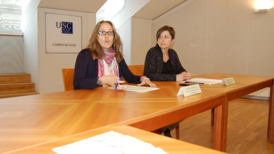 Carme Silva e Fátima Teixeiro, na presentación da programación de Voluntariado da USC en Lugo