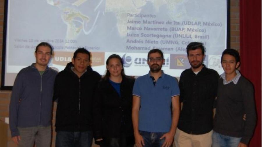 Martínez, Navarrete, Scortegagna, Núñez, Karaman e Nieto, na Escola Politécnica Superior