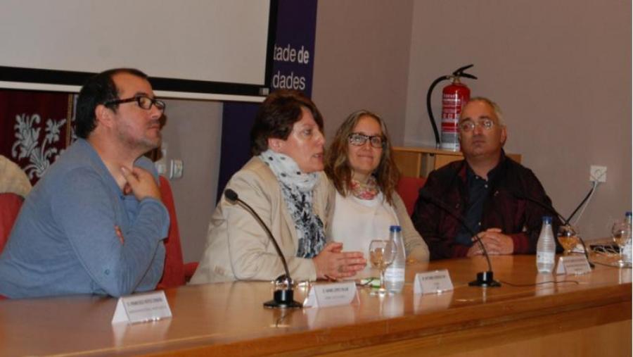 López, González, Silva e Aldea, na apertura das xornadas en Humanidades