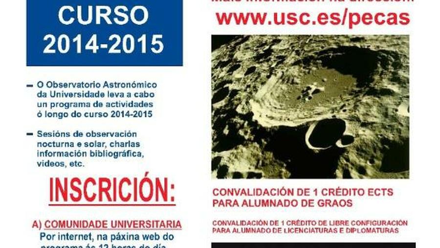 O Observatorio Astronómico Ramón María Aller pon en marcha unha nova edición do Programa de Extensión Cultural de Astronomía