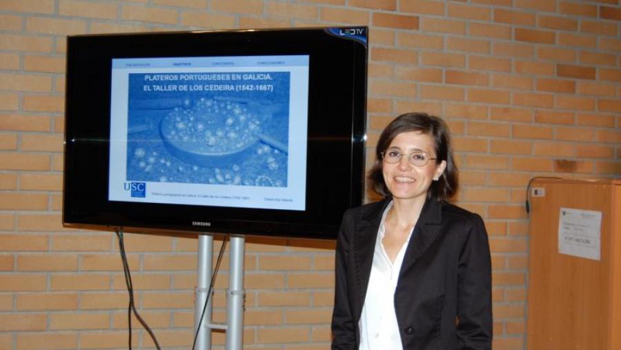 Diana Dúo, na defensa da súa tese na Facultade de Humanidades de Lugo