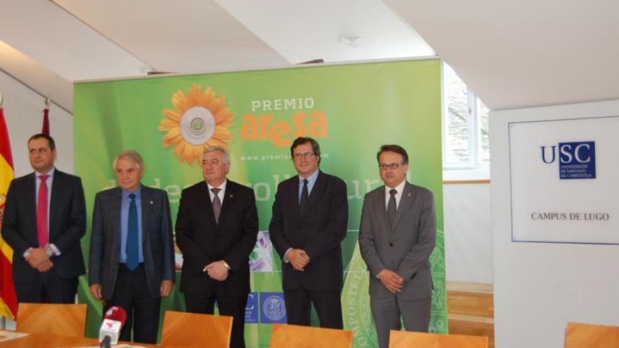 José Manuel Andrade, Álvaro Rodríguez Eiras, Juan Viaño, Marius Rubiralta e Javier Bueno, no fallo do XV Premio Aresa