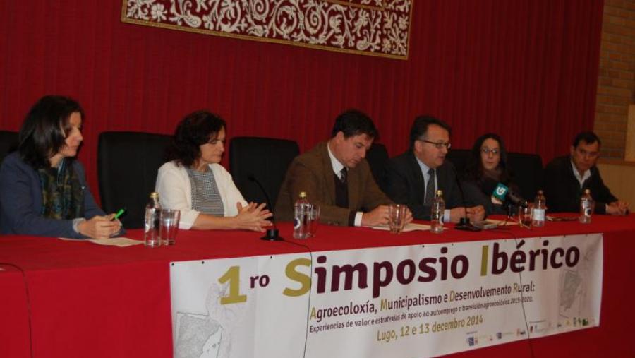 López, Raigón, Besteiro, Bueno, Pérez e Cuesta, na apetura do simposio na EPS