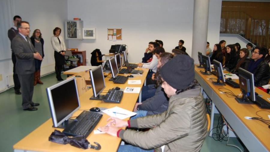 Bueno, Outeiro, Silva e Muñoz, na xornada de benvida a estudantes estranxeiros ao campus de Lugo