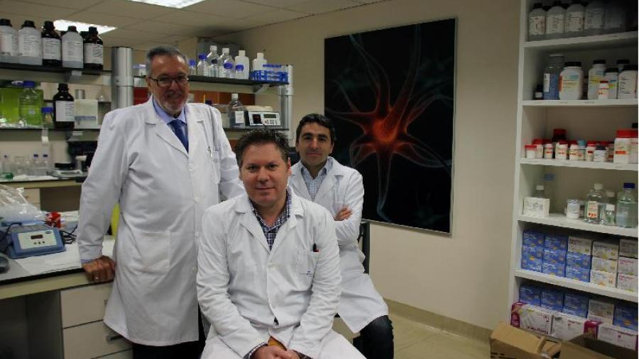 O catedrático da USC José Castillo, en pé, coordina a investigación na que tamén participan Tomás Sobrino e Francisco Campos