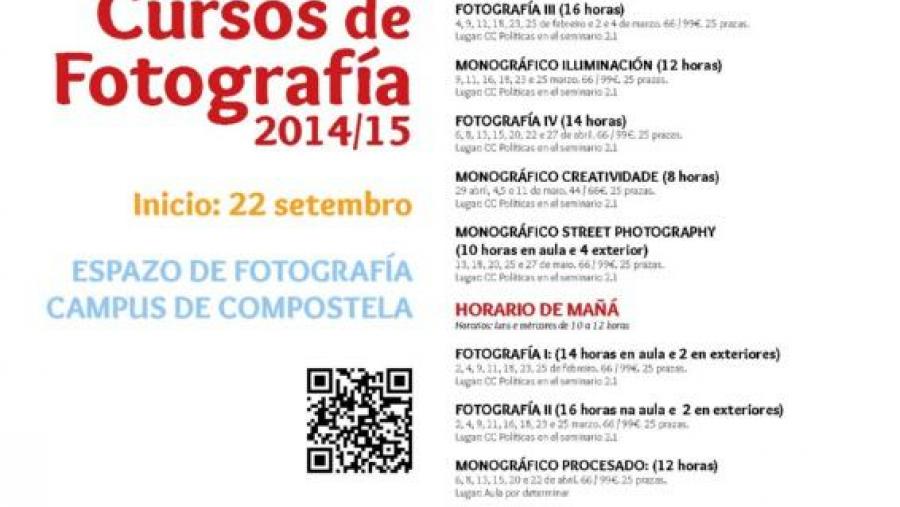 Un total de sete cursos do Espazo de Fotografía manteñen prazas dispoñibles no segundo semestre