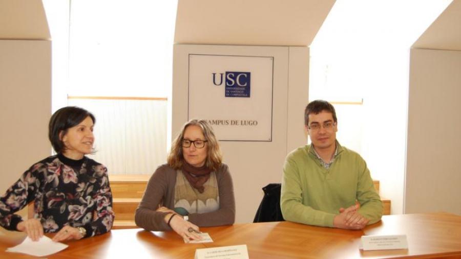 Marta López, Carme Silva e Mario Outeiro, na presentación dos actos do Día Internacional da Lingua Materna