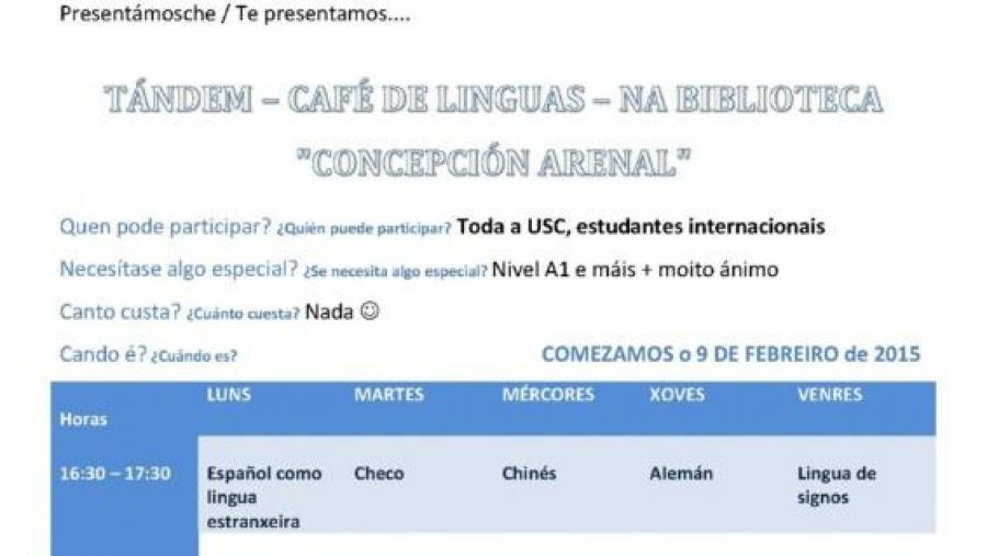 O Café de Linguas comezará o luns 9