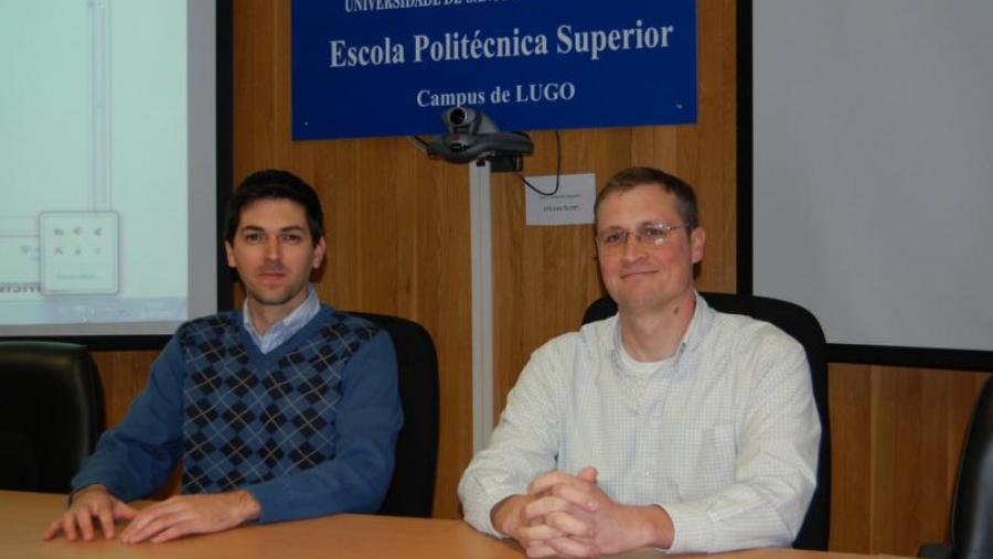 Márcio Viera e David Aflleck, na Escola Politécncia Superior