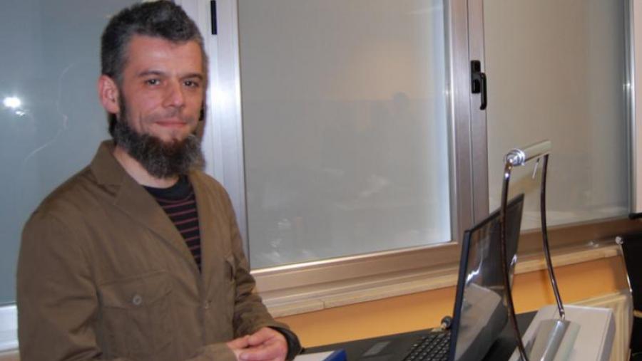 Santiago de Frutos del Río, na defensa da súa tese de doutoramento na Facultade de Ciencias