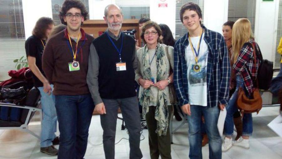 Gonzalo Cao e Miguel Cidrás, a ambos lados, xunto con Felipe Gago e Covadonga Rodríguez-Moldes