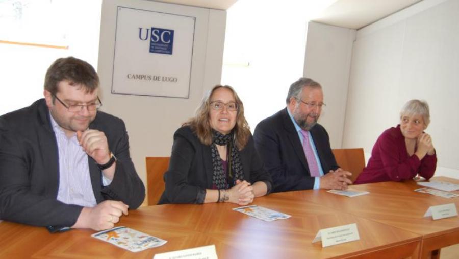 Santos, Silva, Orozco e Novo, na presentación do campus de verán Xuvenciencia Lugo