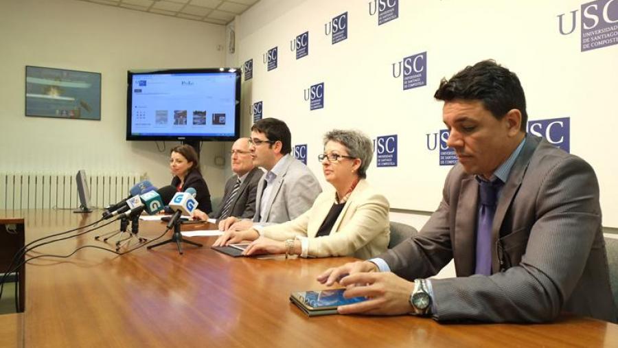 A presentación celebrouse na Sala de Prensa do Colexio de Fonseca. Foto: Servimav-USC