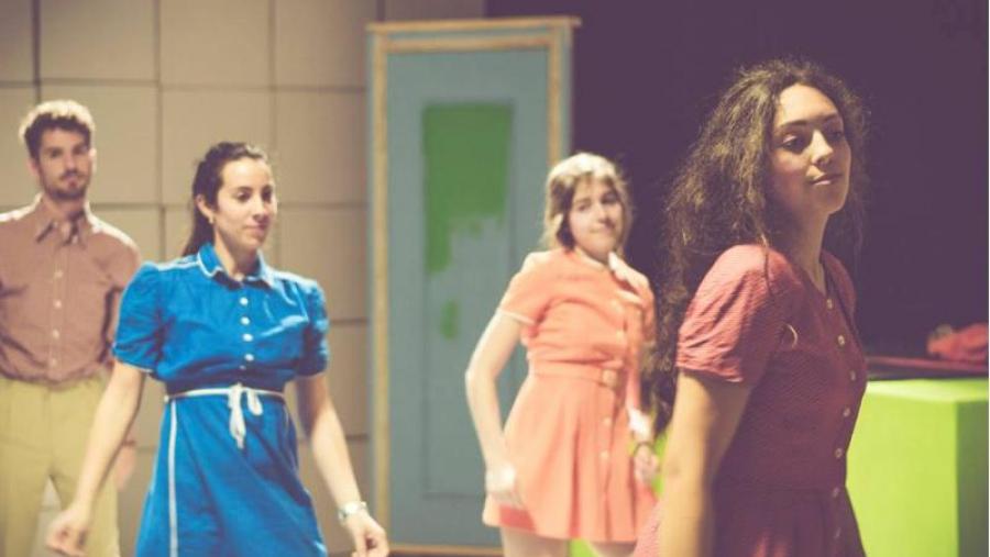 Momento dun ensaio do musical (Foto: Tres días na galerna)