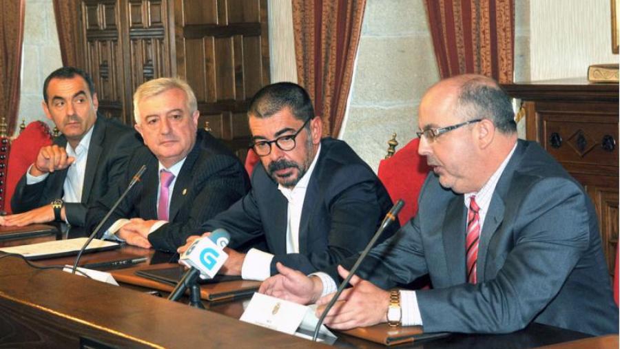 De dereita á esquerda, Lotario Vilaboy, Evaristo Nogueira, Juan Viaño e Manuel Alza