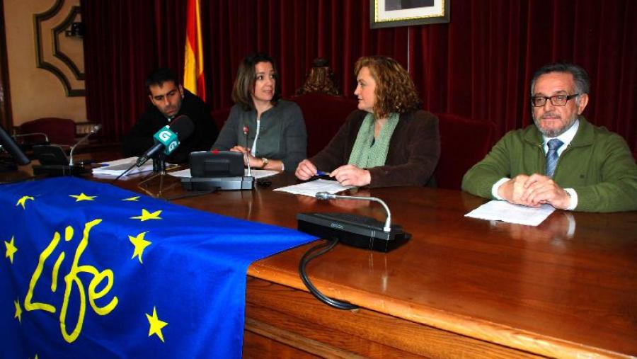 De esquerda a dereita, Piñeiro, Méndez, López e Rigueiro, no concello de Lugo