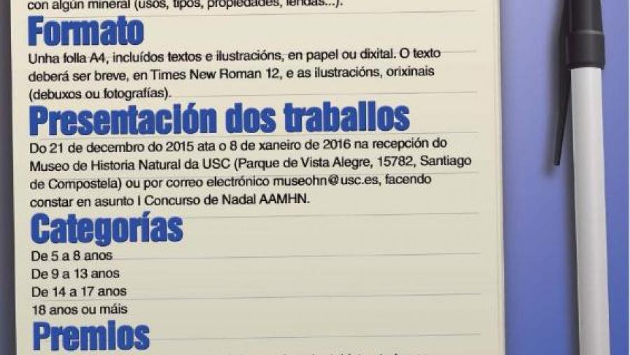 A Asociación de Amigos do Museo de Historia Natural da USC convoca un concurso de relatos curtos ilustrados sobre minerais