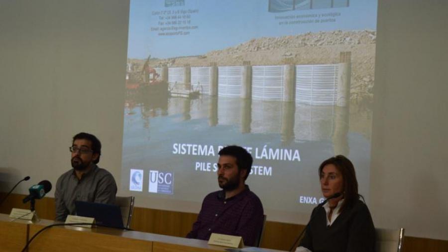 Carlos Núñez, Alberte Castro e Viviana García, na presentación do proxecto