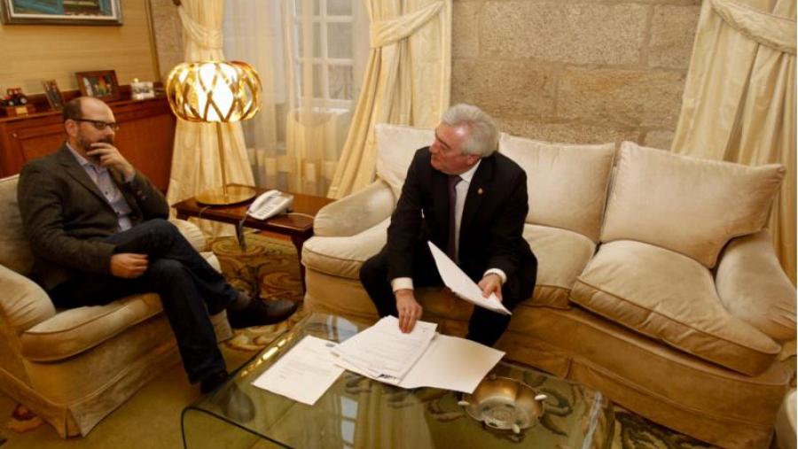 O reitor e o alcalde reuníronse no Pazo de Raxoi