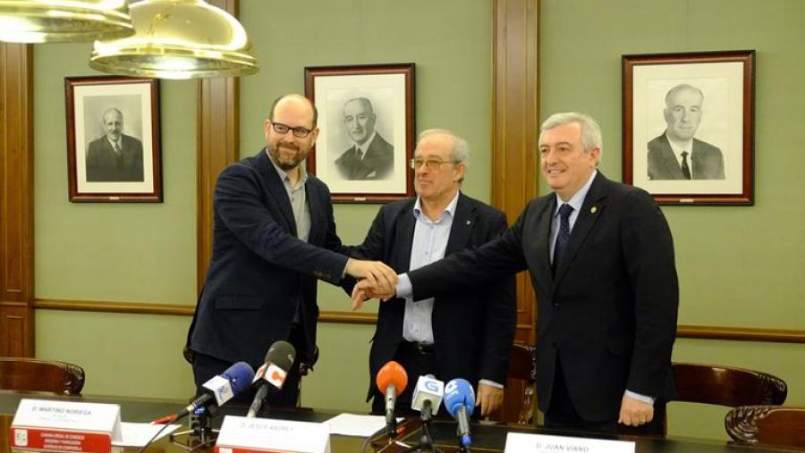 De esquerda a dereita, Martino Noriega, Jesús Asorey e Juan Viaño. Foto: Servimav-USC