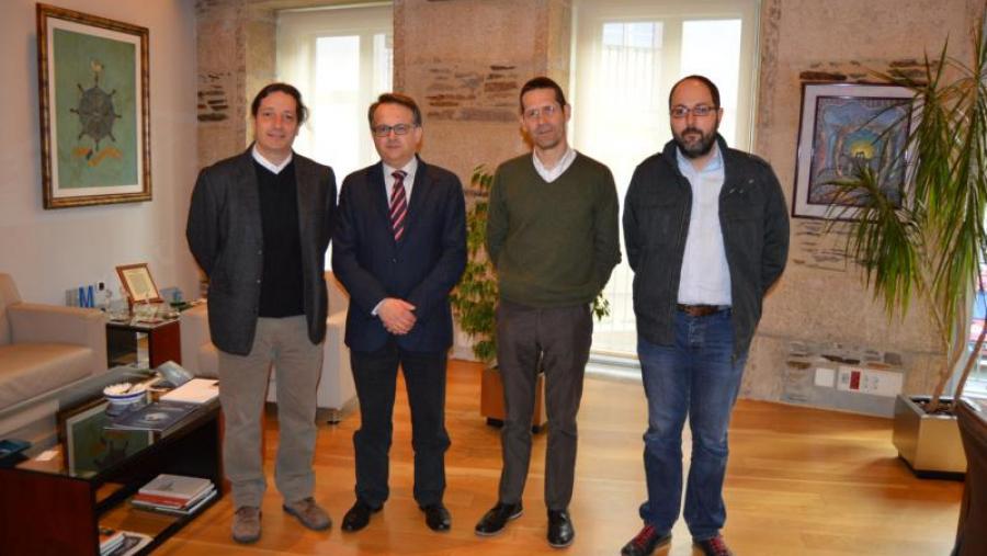 Peña, Bueno, Barreiro e Cancela, na Vicerreitoría de Coordinación do campus de Lugo