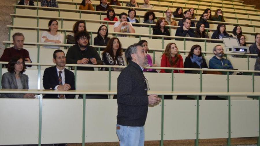 Paulino Martínez, na presentación da investigación no campus de Lugo