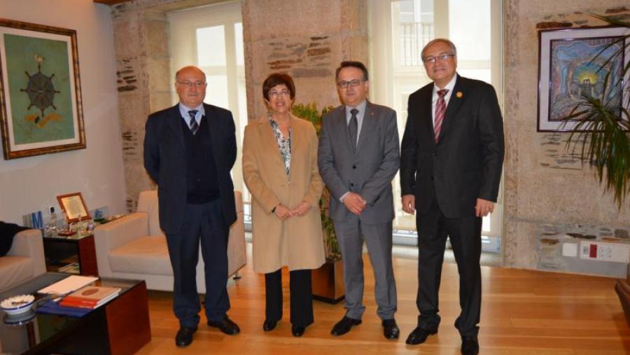 Scala, Morrondo, Bueno e Cabrera, na Vicerreitoría de Coordinación do campus de Lugo