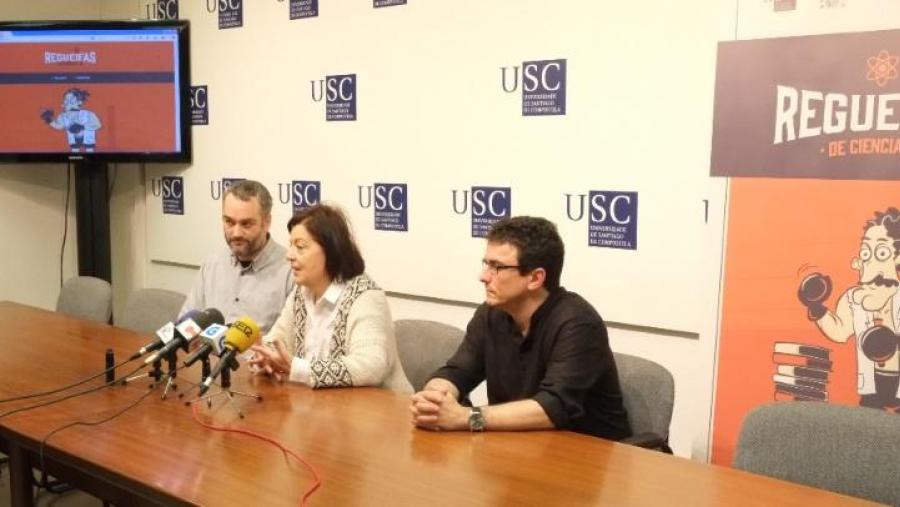 De esquerda a dereita, Manuel Vicente, Laura Sánchez e Manuel Collado