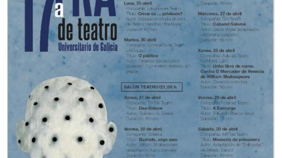 Cartel da Mostra de Teatro Universitario de Galicia 2016