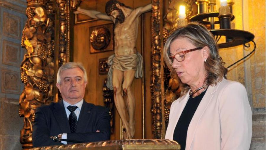 A decana nun momento do acto protocolario. Foto: Santi Alvite