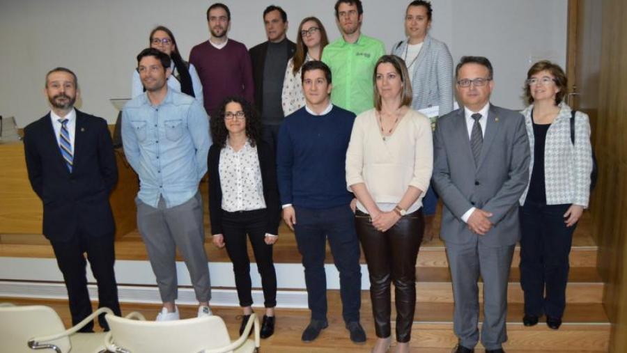 Enxeñeiros agrónomos premiados e autoridades, na Casa do Saber de Lugo