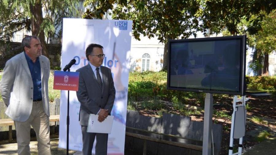 Darío Campos e Javier Bueno, na presentación da campaña 'Para estudar, Lugo'