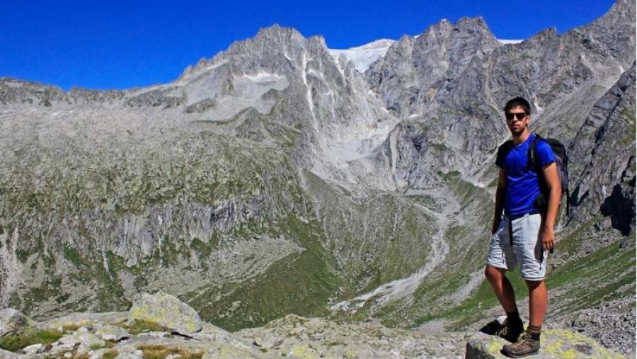Óscar Crespo, nunha imaxe nos Alpes