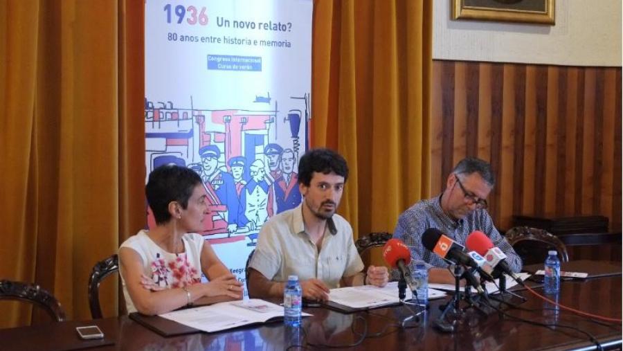 De esquerda a dereita, Dolores Vilavedra, Antonio Míguez e Lourenzo Fernández (Foto: SERVIMAV-USC)
