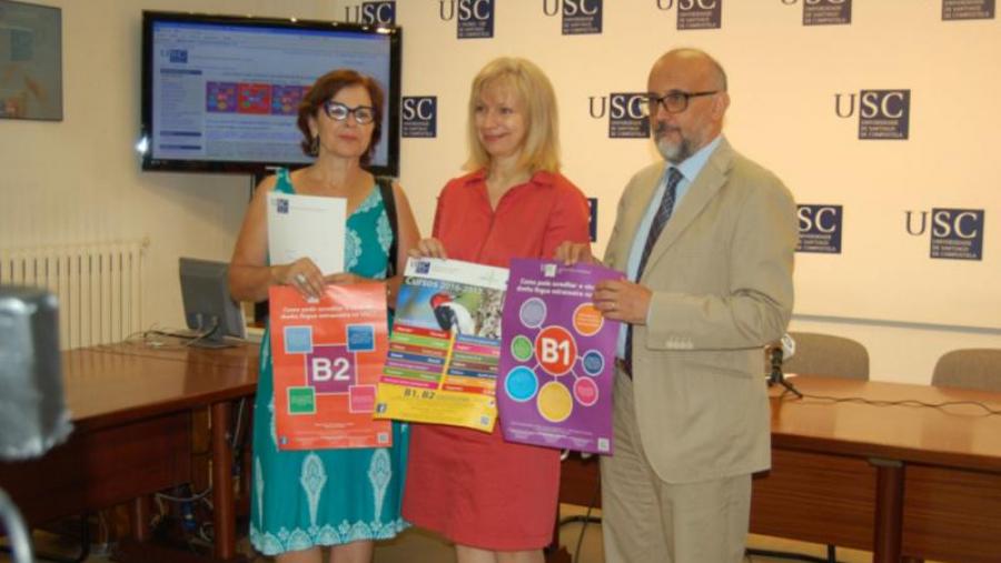 De esquerda a dereira, Christine García, Katerina Vlasakova e Roberto López