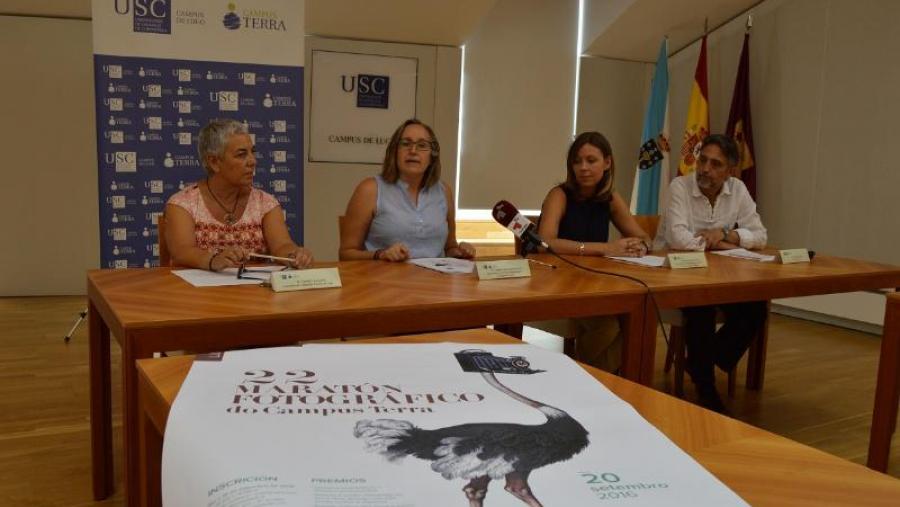 Basadre, Silva, García e Ochoa, na presentación do XXII Maratón Fotográfico do Campus Terra