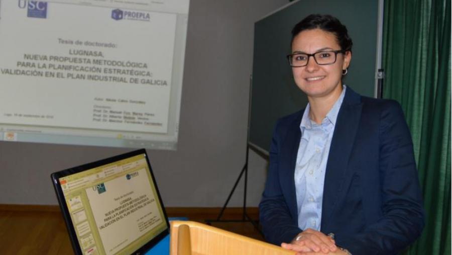 Alexia Calvo González, na Escola Politécnica Superior do Campus Terra da USC